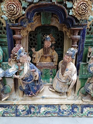 Lot 54 - A Chinese Architectural Tile Panel, in Ming...