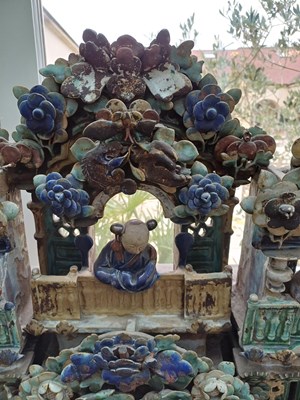 Lot 54 - A Chinese Architectural Tile Panel, in Ming...