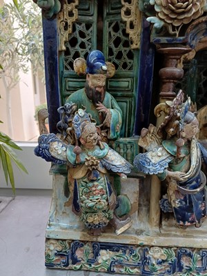 Lot 54 - A Chinese Architectural Tile Panel, in Ming...