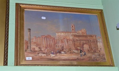 Lot 385 - Watercolour 'The Forum Rome' in the manner of T M Richardson