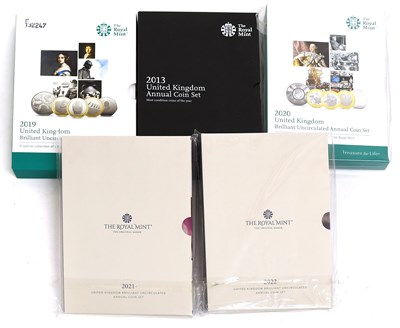 Lot 244 - 5x UK Brilliant Uncirculated Annual Coin Sets,...