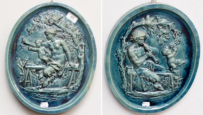 Lot 53 - A Pair of Burmantofts Style Faience Pottery...