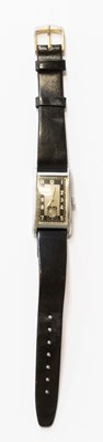 Lot 374 - A Chrome Plated Rectangular Zenith Wristwatch