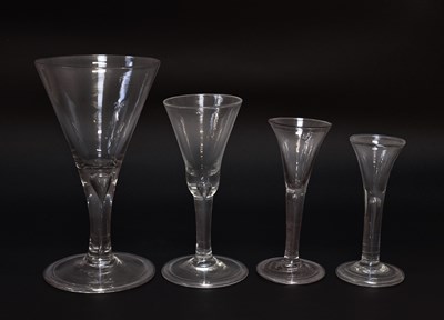Lot 24 - A Large Wine Glass, 18th century, with trumpet...