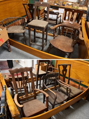 Lot 1334 - A 19th Century Elm Smoker's Bow Chair, a low...