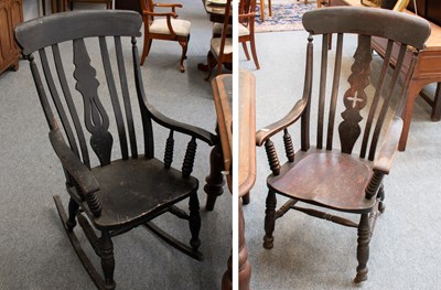 Lot 1335 - A 19th Century Stained Oak Provincial Chair,...