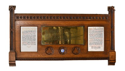Lot 531 - A Victorian Gothic Revival Oak Plaque, late...