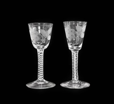 Lot 154 - A Jacobite Wine Glass, circa 1750, the rounded...