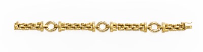 Lot 296 - A Fancy Link Bracelet, the brick link chain...