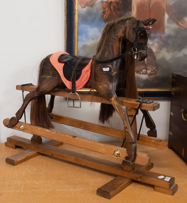Lot 1359 - A 20th Century Small Wooden Rocking Horse, on...