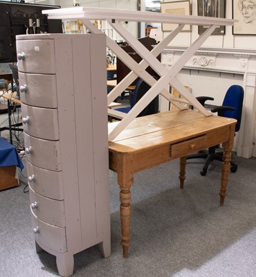 Lot 1362 - A Pine Farmhouse Kitchen Table, 132cm by 59cm...