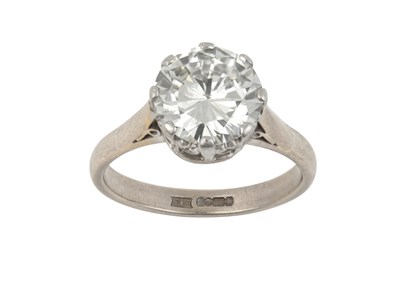 Lot 2070 - An 18 Carat White Gold Diamond Solitaire Ring...