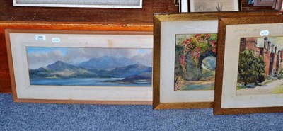 Lot 399 - Three framed watercolours Victorian country house scenes and watercolour of Carragh Lake (4)