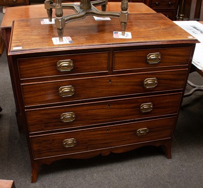 Lot 1416 - A George III Mahogany Four Height Chest of...