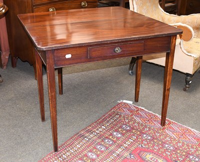 Lot 1417 - A George III Mahogany Fold Over Tea Table, on...