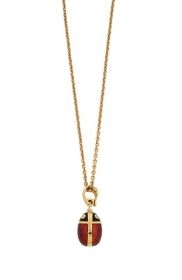 Lot 2211 - An 18 Carat Gold Enamel and Diamond Egg...
