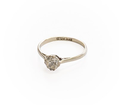 Lot 317 - A Diamond Solitaire Ring, the old cut diamond...