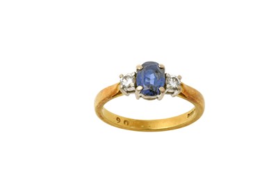 Lot 2349 - An 18 Carat Gold Sapphire and Diamond Three...