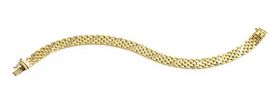 Lot 307 - A Brick Link Bracelet, stamped '750', length...