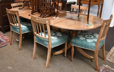 Lot 1457 - A Regency Style Mahogany Twin Pillar Dining...