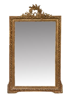 Lot 670 - A French Giltwood and Gesso Overmantel Mirror,...