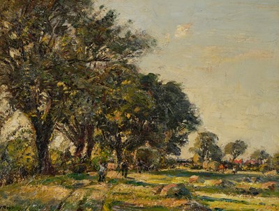 Lot Herbert Royle (1870-1958) "Hay Harvest,...