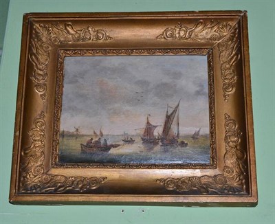 Lot 411 - Oil painting, Dutch coastal scene