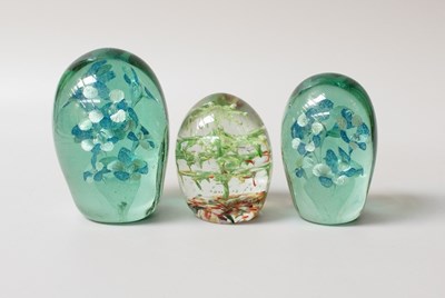 Lot 435 - Two Victorian Green Glass Dumps; and a modern...