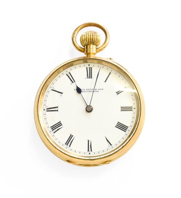 Lot 402 - An 18 Carat Gold Fob Watch, retailed by Thomas...