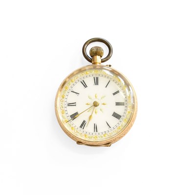 Lot 337 - A Lady's Fob Watch, case stamped 14k
