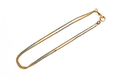 Lot 290 - A Bi-Colour Watch Chain, length 34.5cm