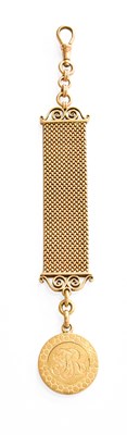 Lot 336 - A Fob Watch Chain, one link stamped '585',...