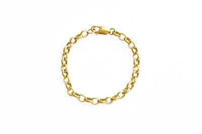 Lot 297 - A 9 Carat Gold Trace Link Bracelet, length 17cm