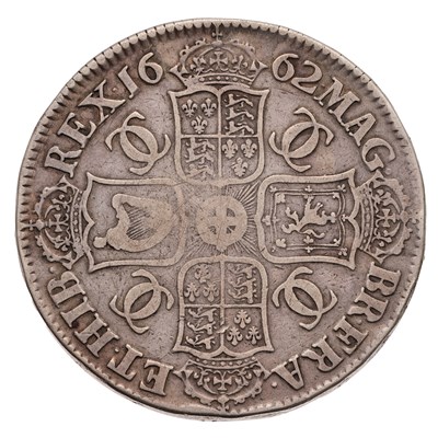 Lot 56 - Charles II, Crown 1662, with stop after HIB,...