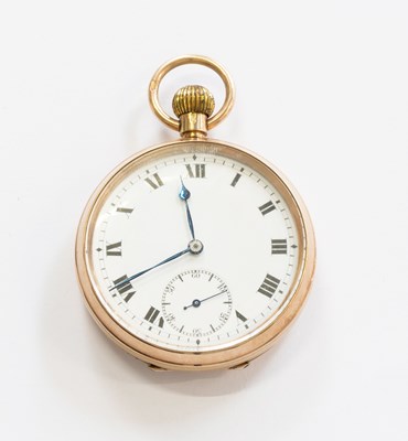 Lot 398 - A 9 Carat Gold Open Faced Pocket Watch,...