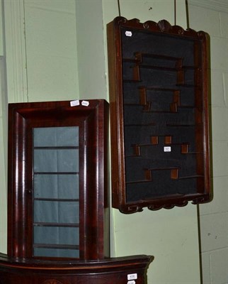 Lot 437 - Mahogany wall cabinet (converted) and a glazed wall cabinet