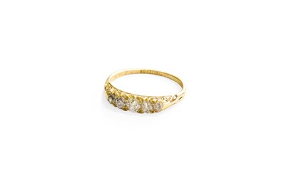 Lot 348 - An 18 Carat Gold Diamond Five Stone Ring, the...