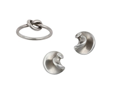 Lot 2291 - A Pair of Silver Earrings, by Georg Jensen and...