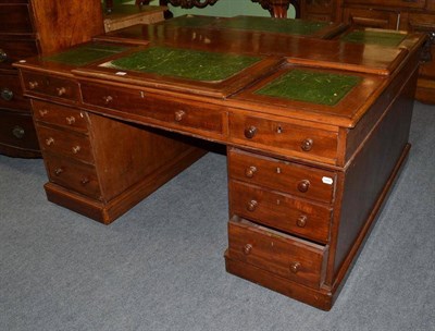 Lot 443 - Victorian mahogany double partner's desk