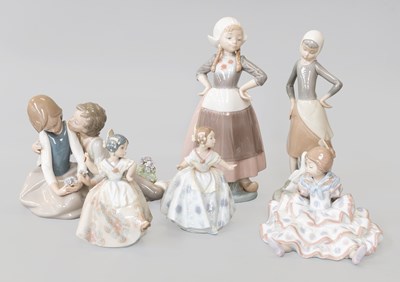 Lot 199 - Six Various Lladro Porcelain Figures, together...