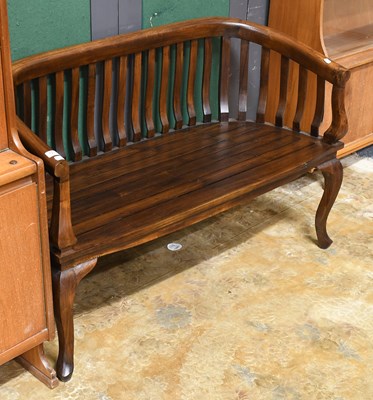 Lot 1217 - A Modern Slatted Wooden Bench, 120cm