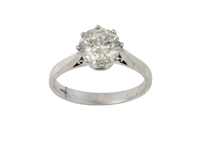 Lot 2083 - An 18 Carat White Gold Diamond Solitaire Ring...