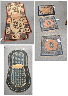 Lot 449 - Three small rugs and two saddle rugs