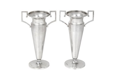 Lot A Pair of George V Silver Vases