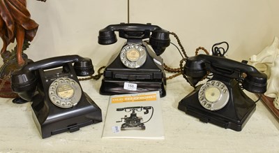 Lot 168 - Two 1930s/40s Black Bakelite 232 Ring Dial...