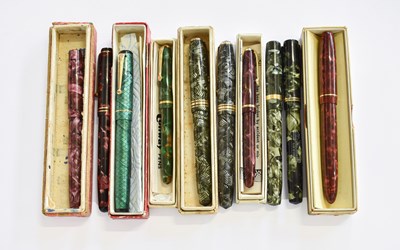Lot 415 - Various Marbled Fountain Pens, including...