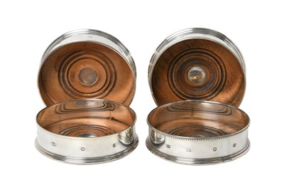 Lot Two Pairs of Elizabeth II Silver Wine-Coasters