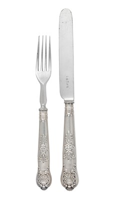 Lot A Cased Set of Twelve Victorian Silver and Silver Plate Fruit-Eaters