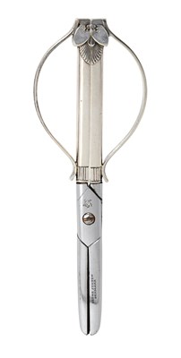 Lot A Pair of Danish Silver-Mounted Grape-Scissors