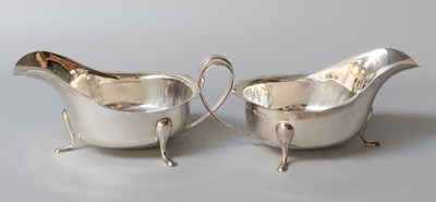 Lot 24 - A Pair of George V Silver Sauceboats, by...